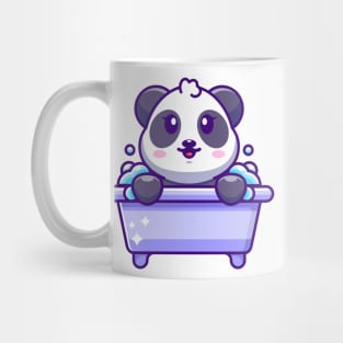 Cute panda in a bathtub cartoon character Mug